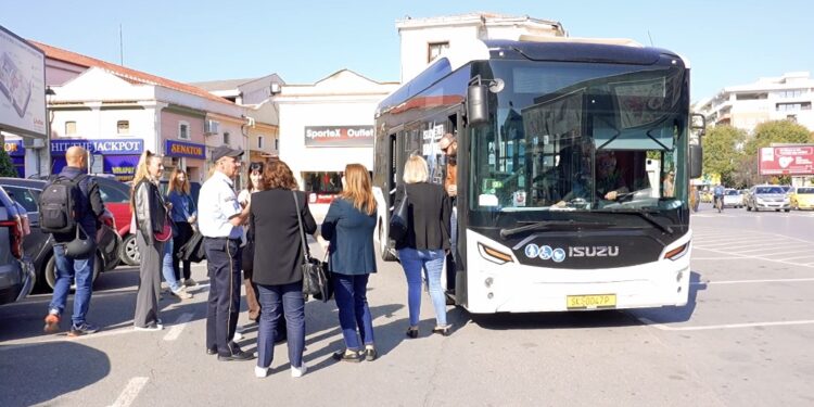 Со тест-возење, промовиран електричен автобус во Гевгелија