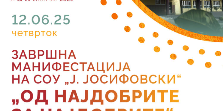 Со „Од најдобрите за најдобрите“ СОУ „Јосиф Јосифовски“ ќе го одбележи крајот на учебната година