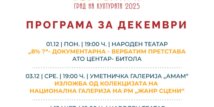 Декемвриско финале на „Гевгелија град на култура за 2025 година“