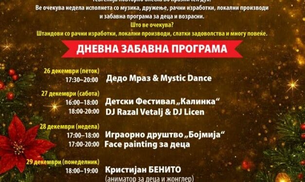 Поради неповолните временски услови, Новогодишниот базар ќе започне од 26 декември