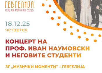 18 декември: Концерт на проф. Иван Наумовски и неговите студенти