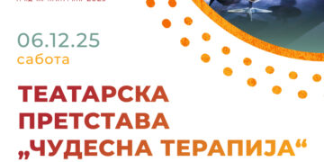 6 декември: НУ Драмски театар со „Чудесна терапија“ ќе гостува во Гевгелија