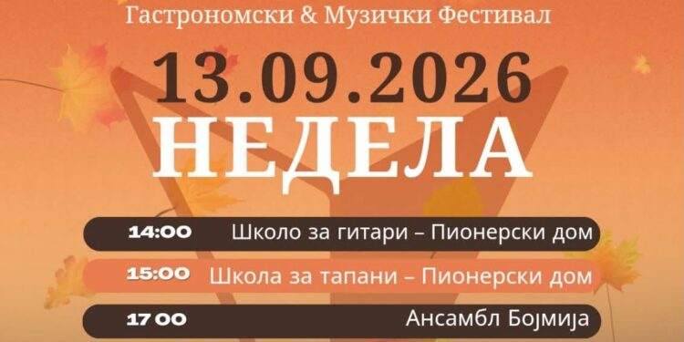 11-13 септември: Големи музички имиња на „Taste the south- Вкуси го југот Гевгелија“: Каролина, Нокаут, Два Бона, Џамбазов и „Брас Брадарс“